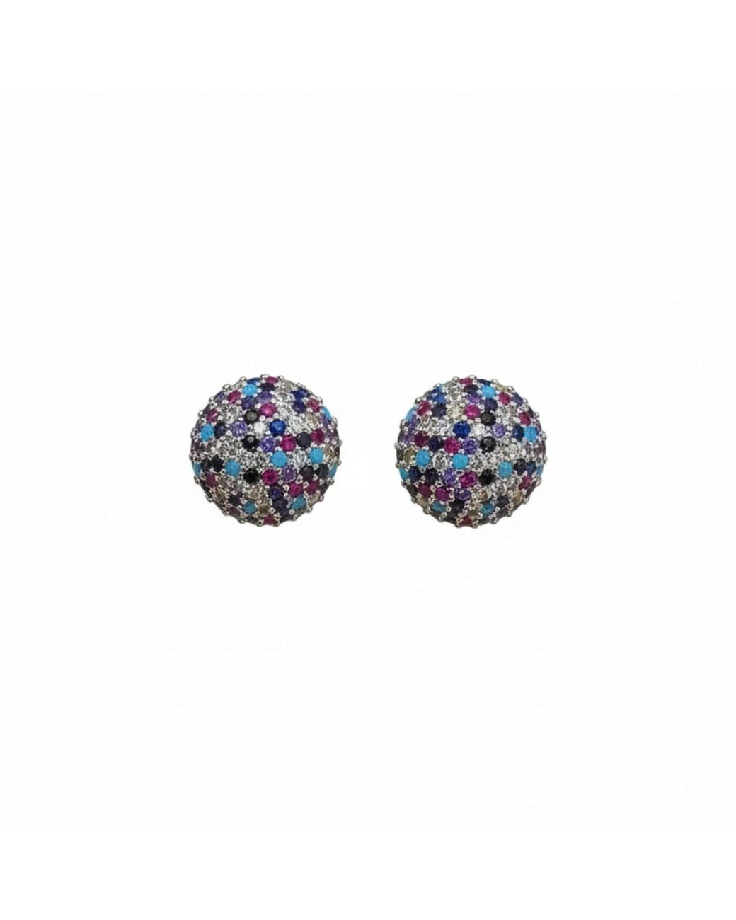 Silver & Elegant Co. White Sculptural Reversible Spherical Stud Earrings, 925 Sterling