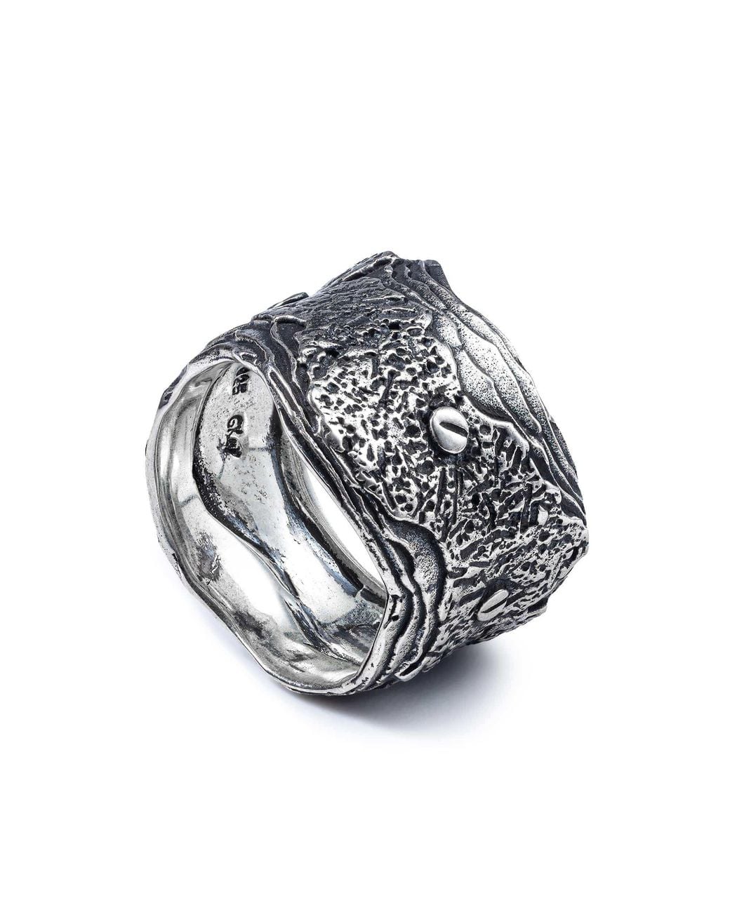 German Kabirski Metallic Esker Handmade Ring With A Sculptural Effect for men