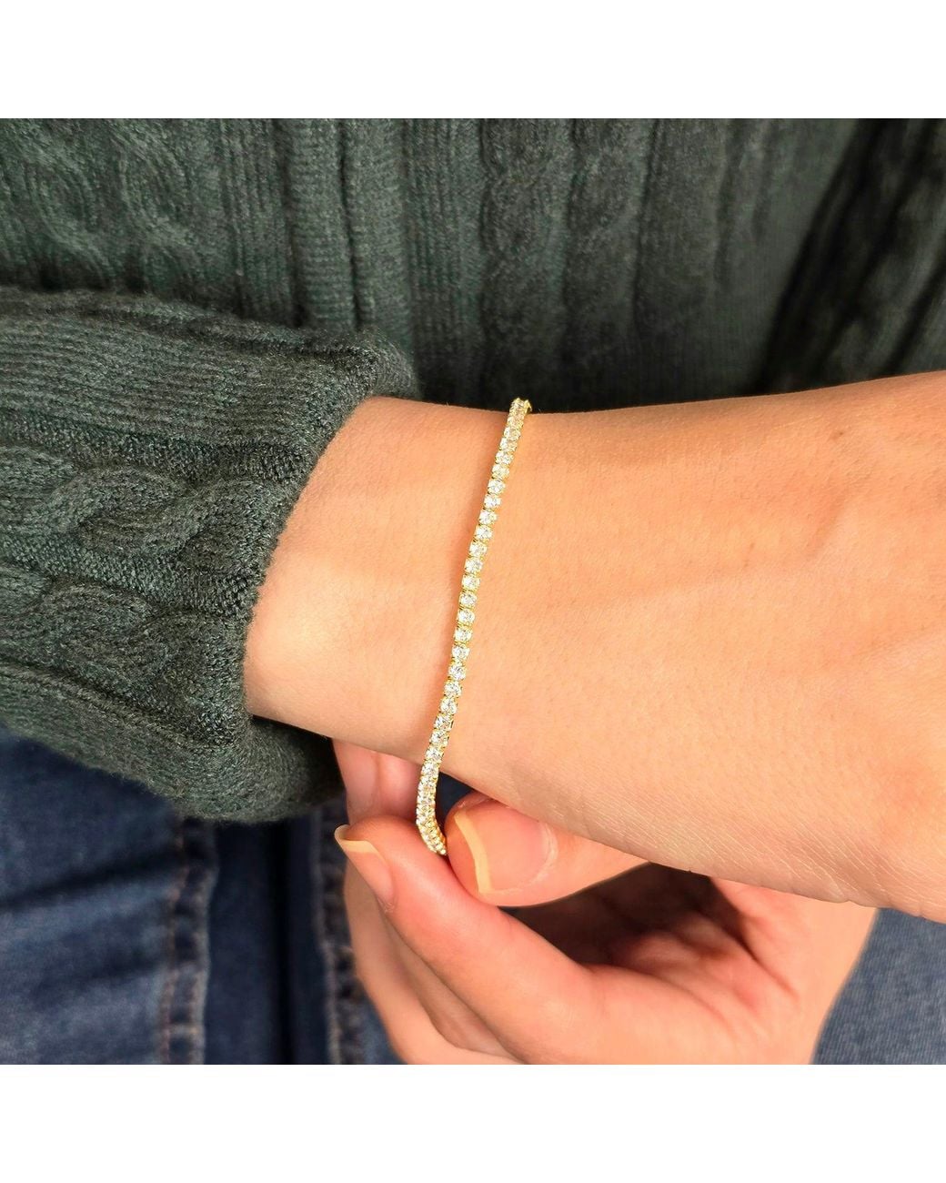 Sophelia Metallic Diamond April Birthstone Dainty Tennis Bracelet