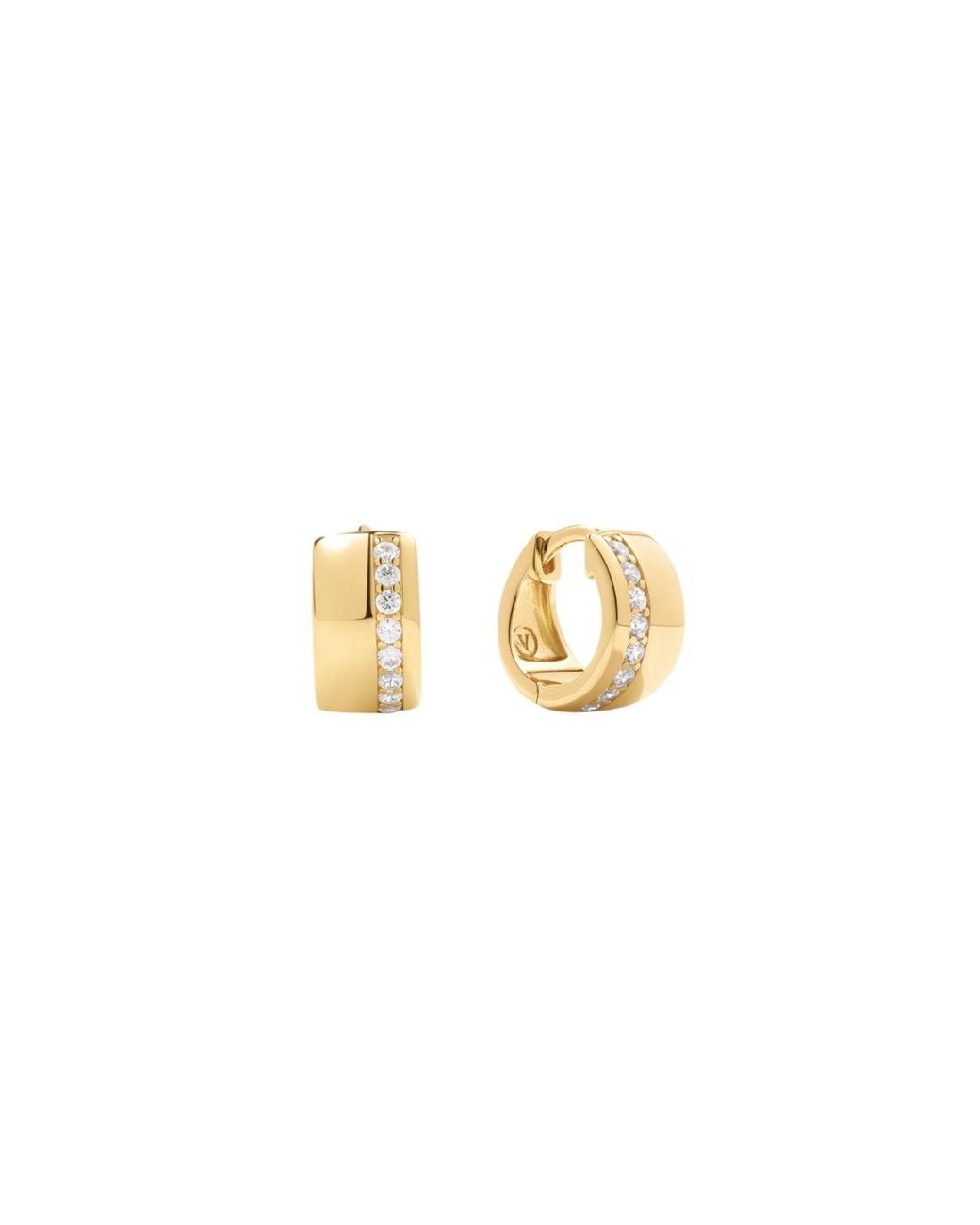 Vanhi Metallic Juni Pavé Chunky Huggie Earrings