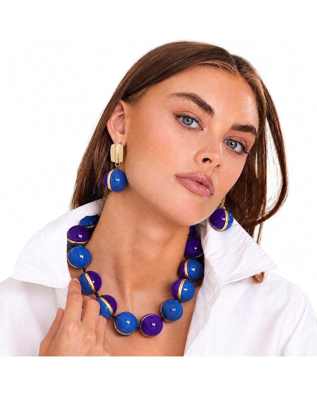 Michael Nash Jewelry Blue Dina And Two Tone Drop Earrings