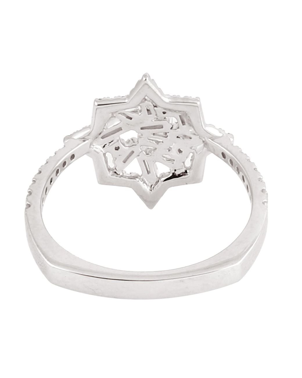Artisan Metallic Diamond Starburst Cluster Ring