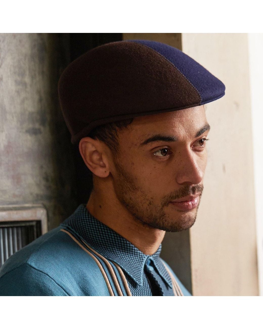 Dasmarca Hats Brown Presley Two Tone Blocked Felt Cap for men