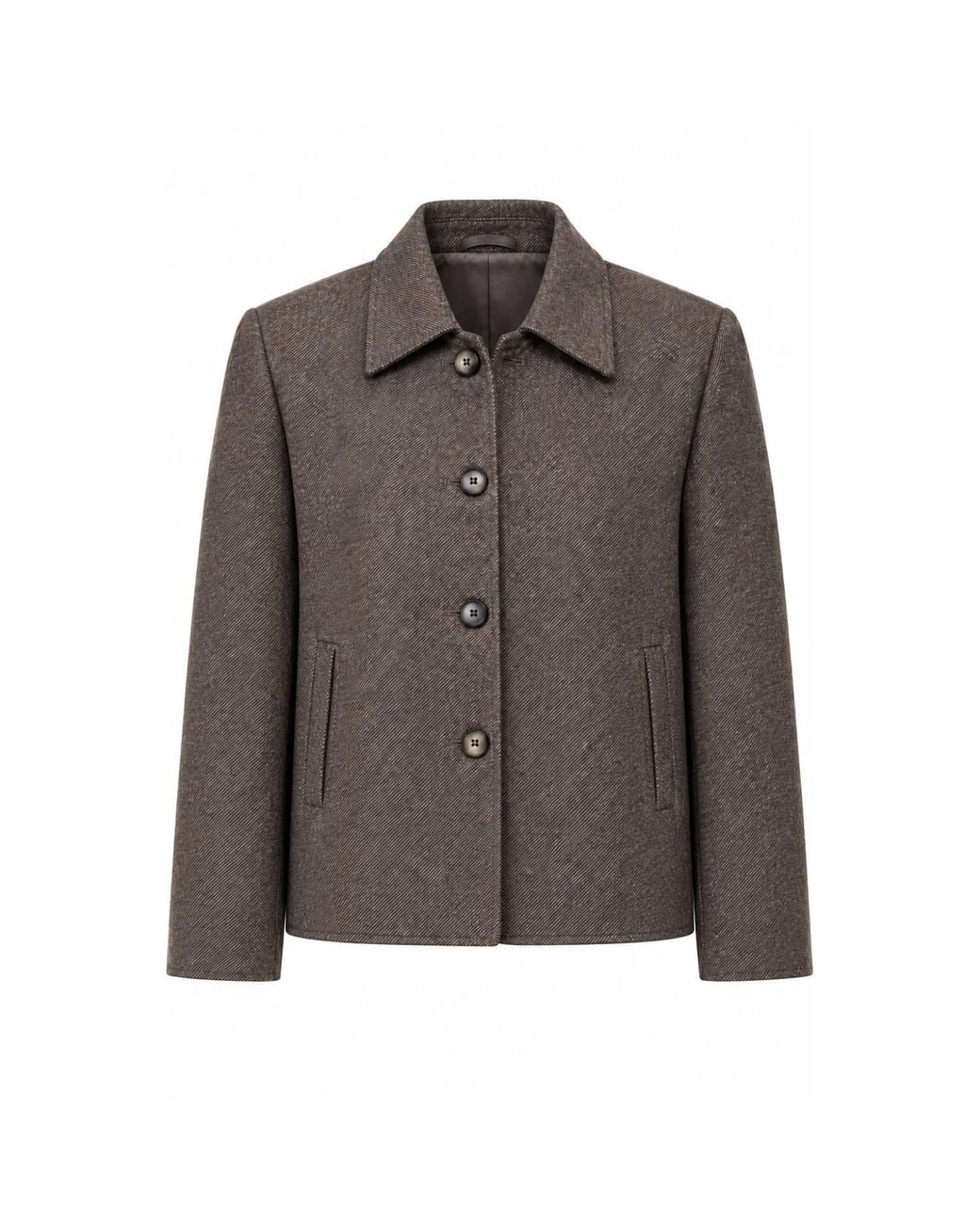 Stovaria Brown Light Himalayan Yak Wool Handwoven Cropped Jacket