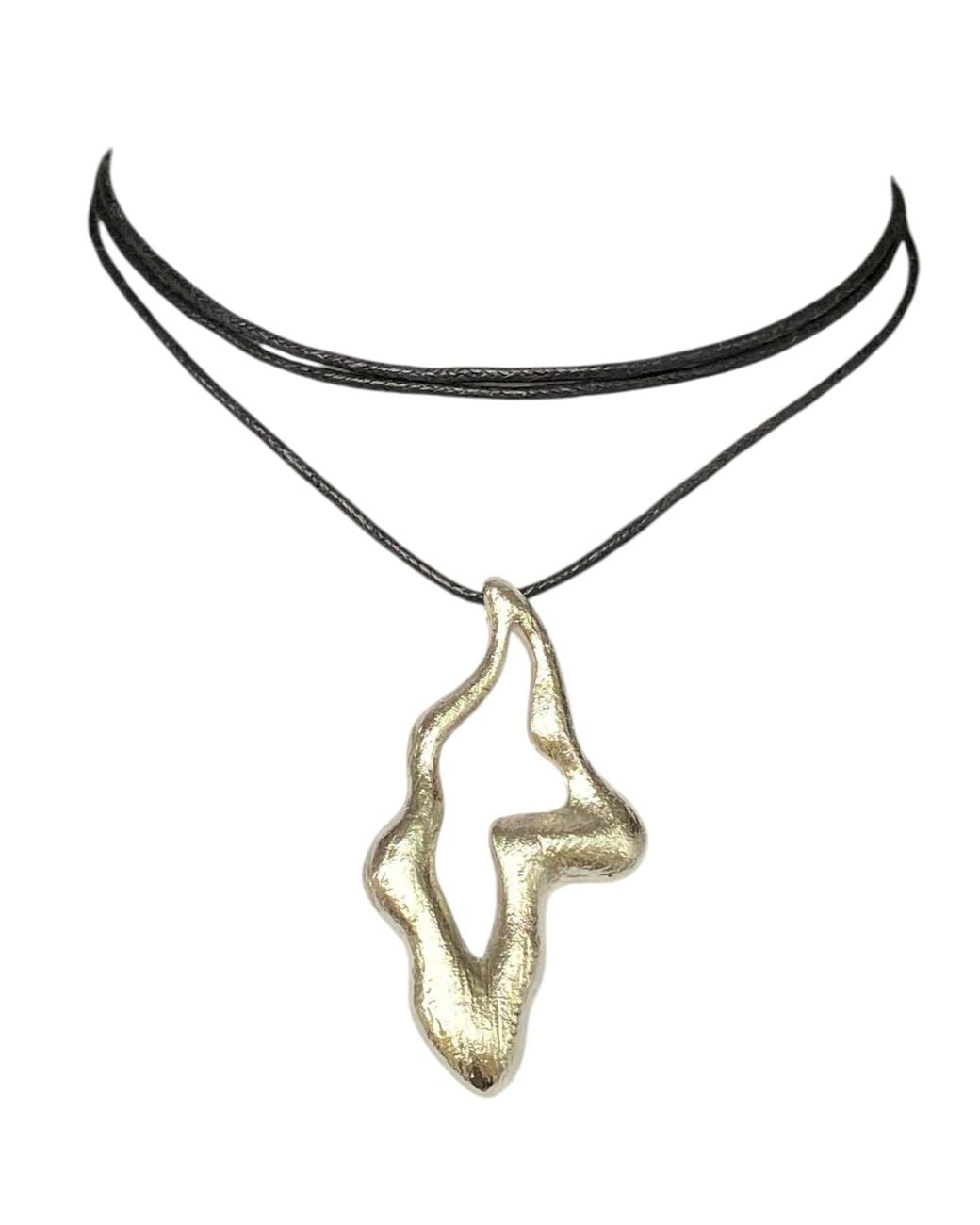 Eyeconic by Samar Ajram Metallic Ivy Leather Necklace