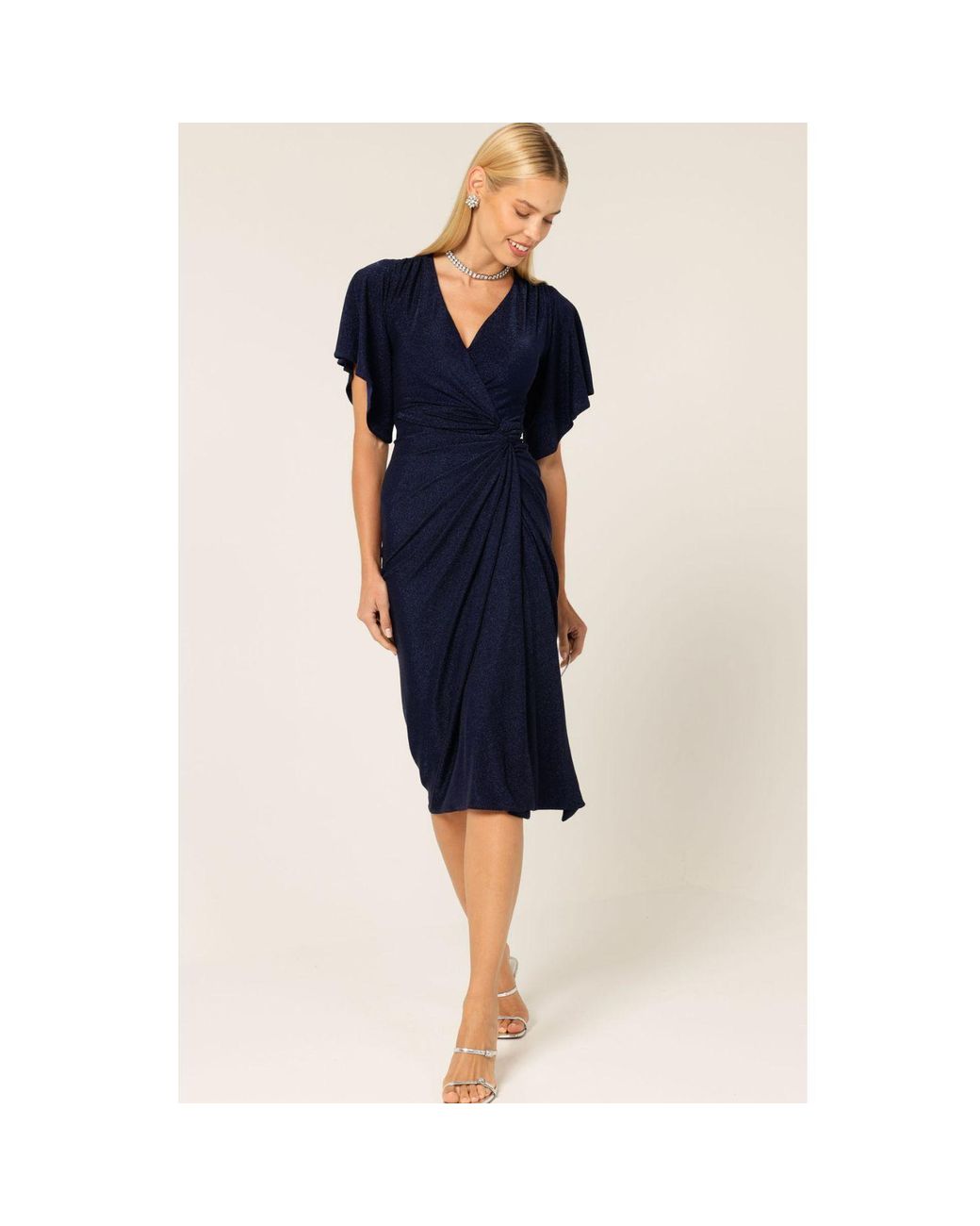SACHA DRAKE Blue The Emporium Lurex Stretch Jersey Dress