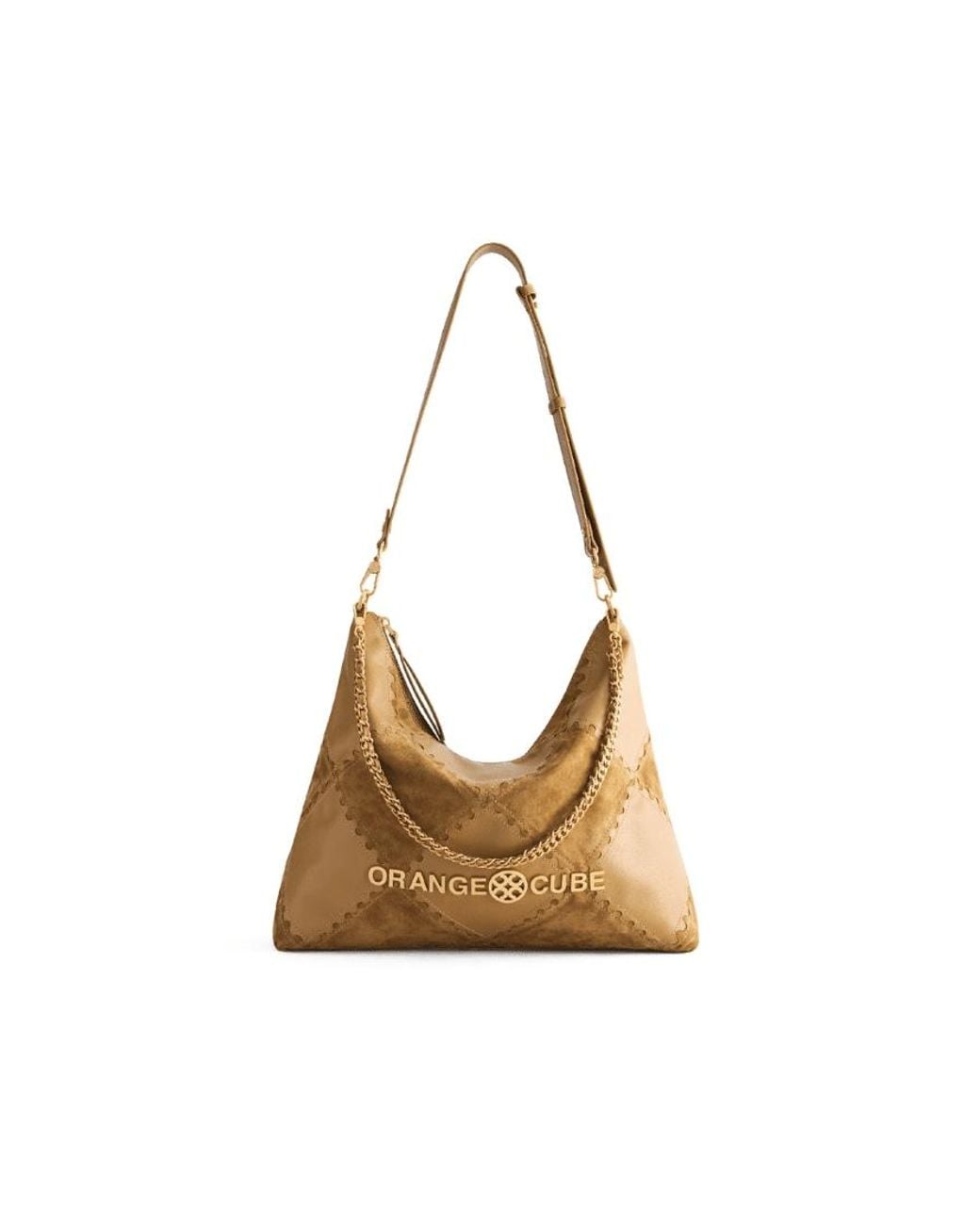 Orange Cube Metallic Metropolitan Crossbody Bag