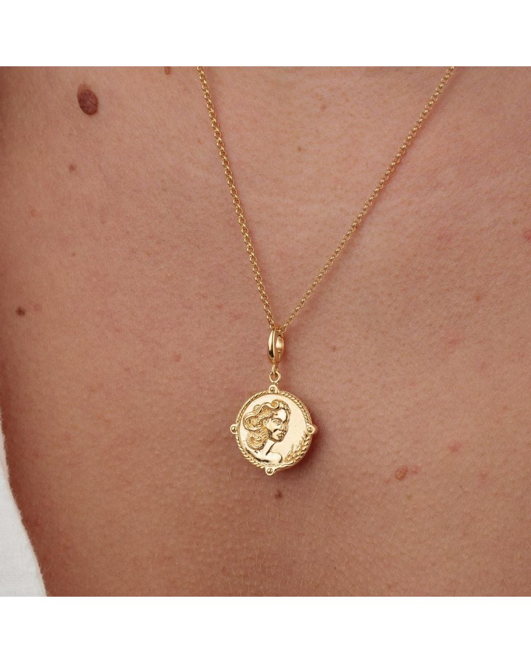 Lily Charmed Metallic Plated Goddess Of Fertility And Nature Demeter Charm Necklace