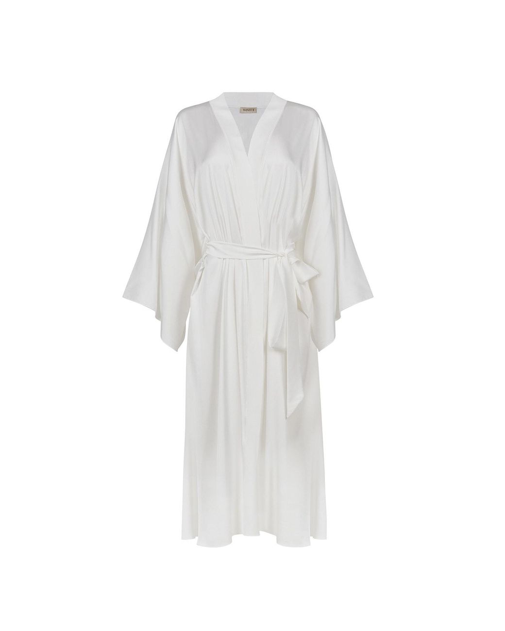 Avenue 8 White Silk Maxi Robe