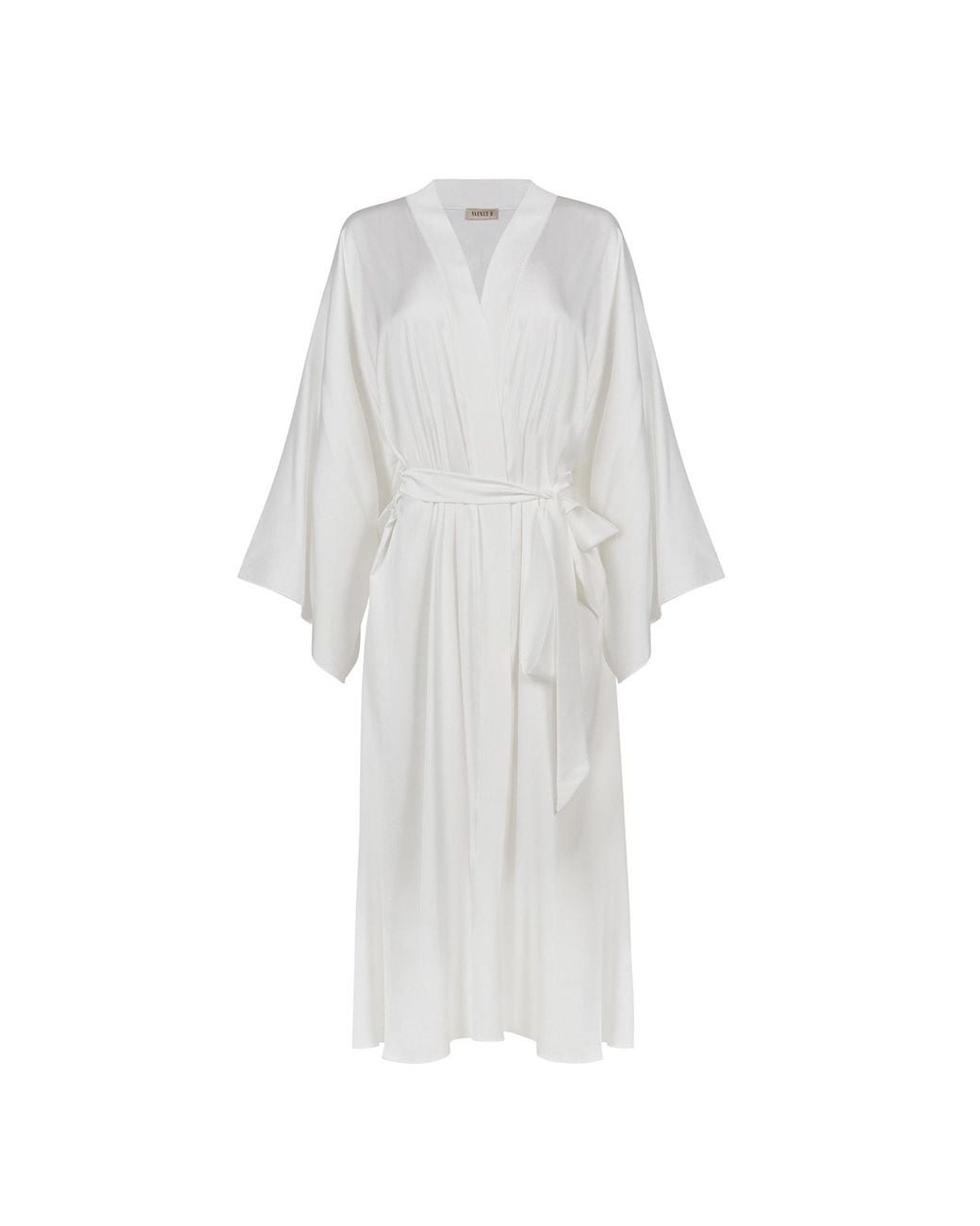 Avenue 8 White Silk Maxi Robe