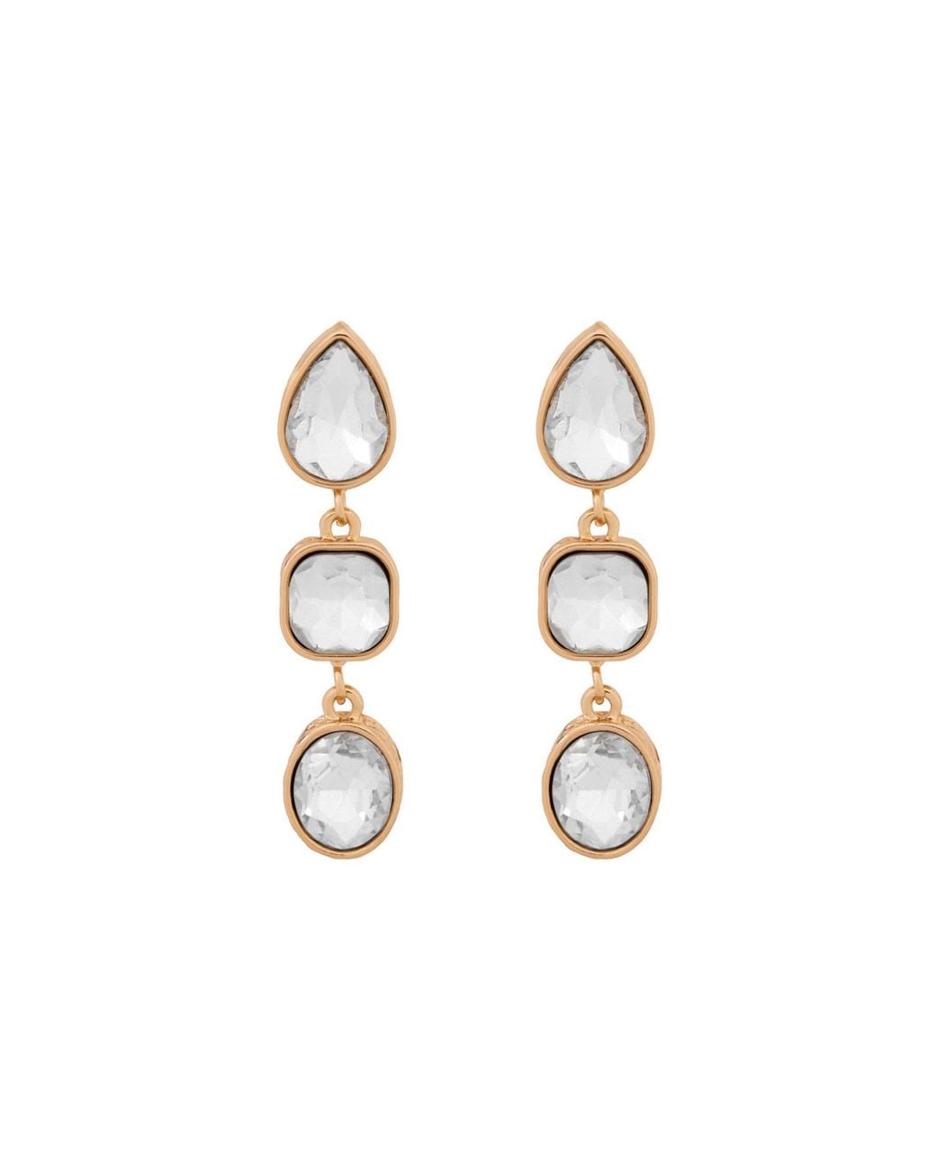 Saachi Metallic Crystal Cascade Earrings
