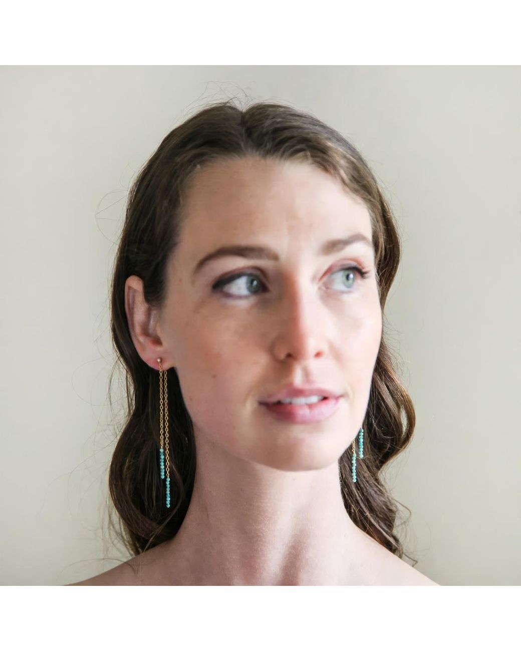 Heather Hawkins Jewelry Metallic Front Back Extra Tiny Gemstone Duster Earrings