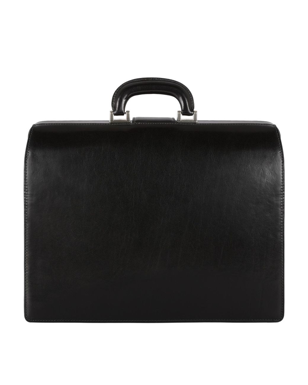 Time Resistance Black Large Leather Briefcase for men