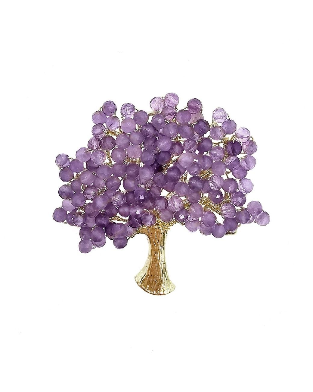 Farra Purple Natural Amethyst Handcrafted Tree Brooch