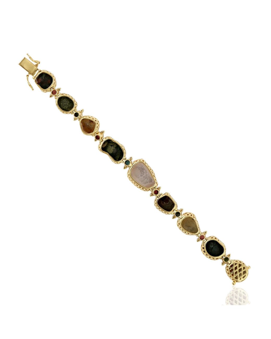 Artisan Metallic 18K & Geode & Multi Tourmaline Diamond Bracelet