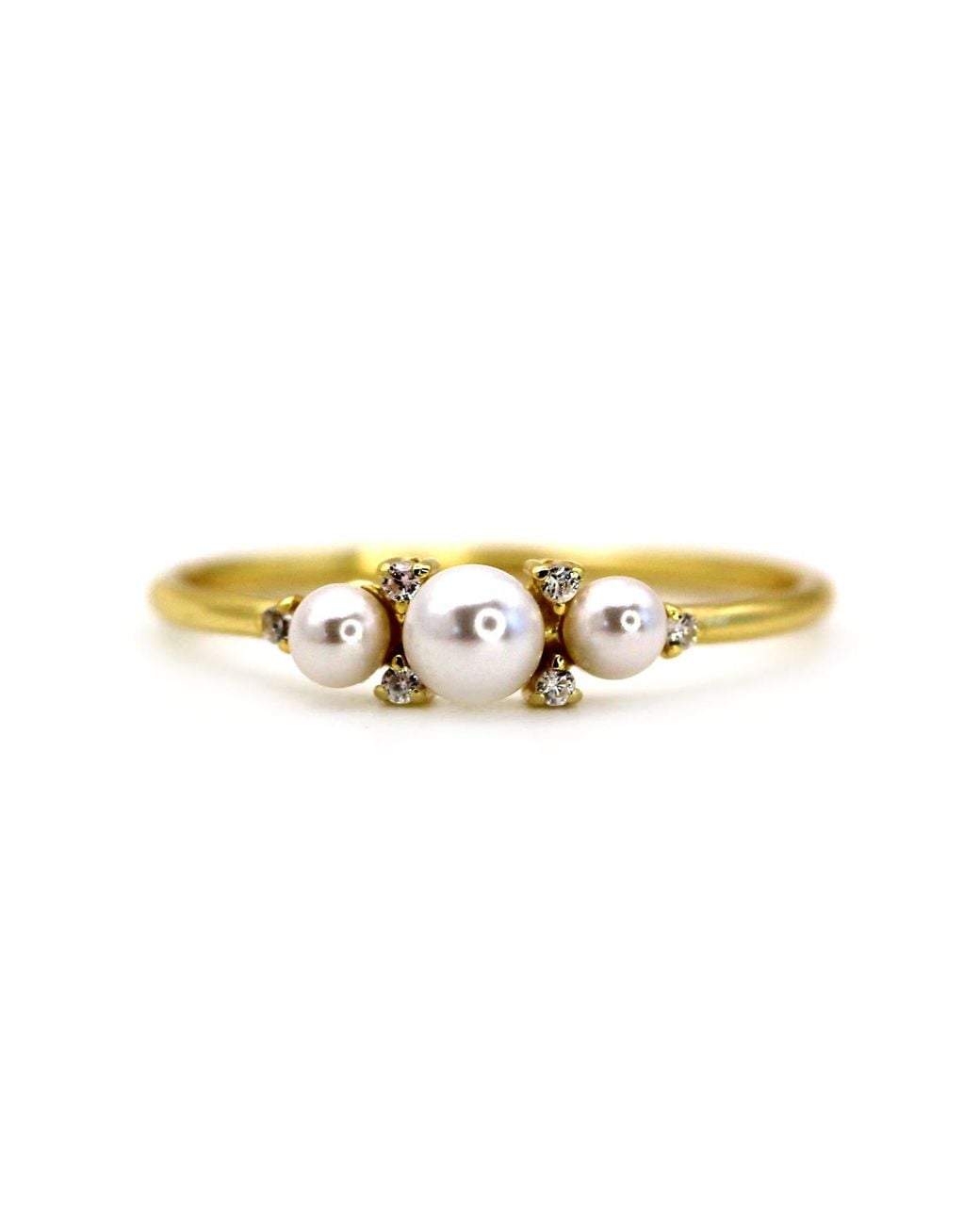 VicStoneNYC Fine Jewelry Metallic Natural Akoya Pearl And Diamond Ring