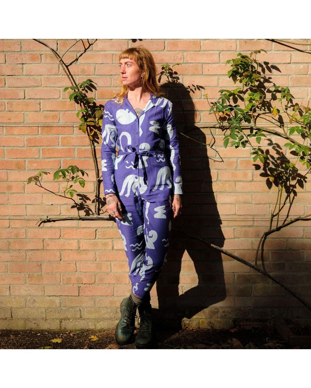 Wild Clouds Blue Organic Cotton & Linen Jumpsuit