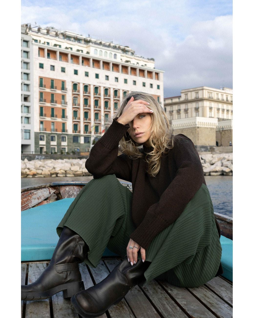 SALANIDA Brown Marina 100% Merino Jumper Chocolate
