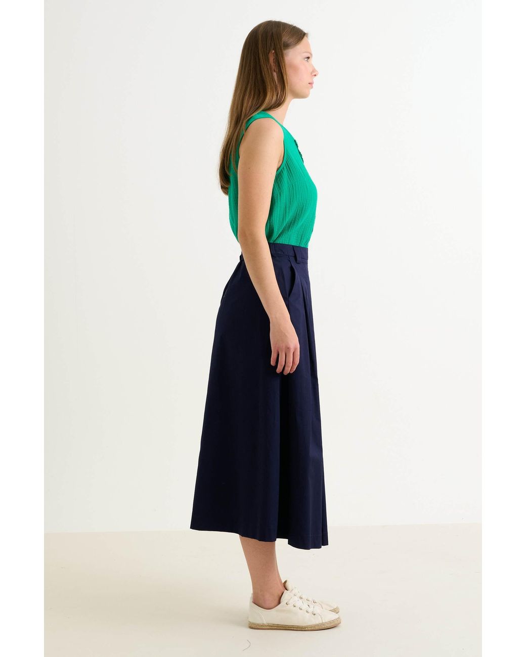 Louche Blue Alexia Recycled Cotton Midaxi Skirt