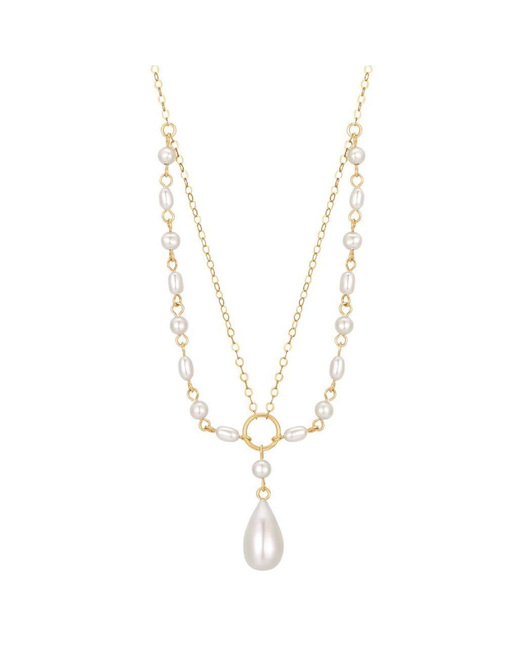 Katy Faye Metallic Aurelia Pearl Necklace