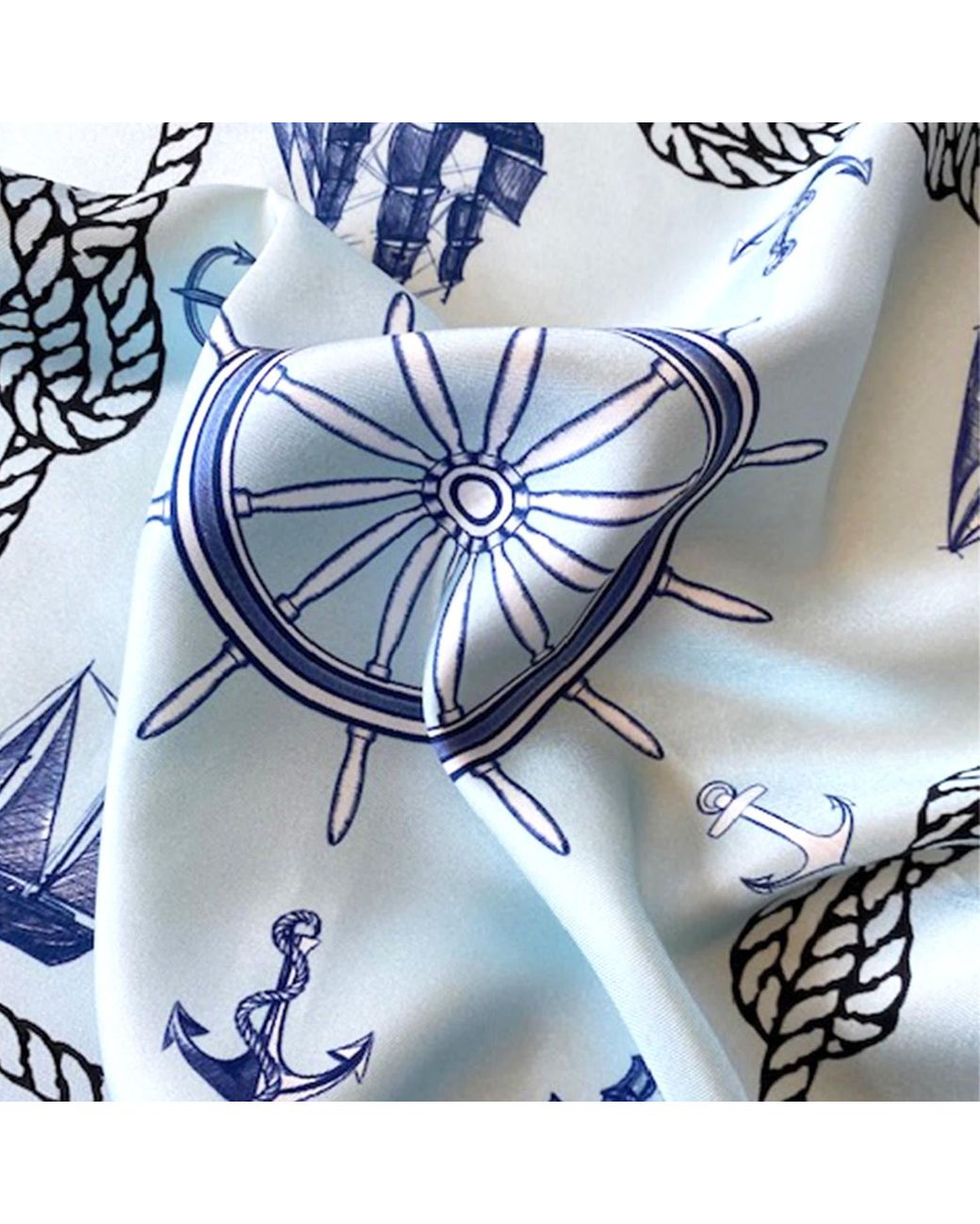 Ralufineart Green Silk Neckerchief Nautical Chic