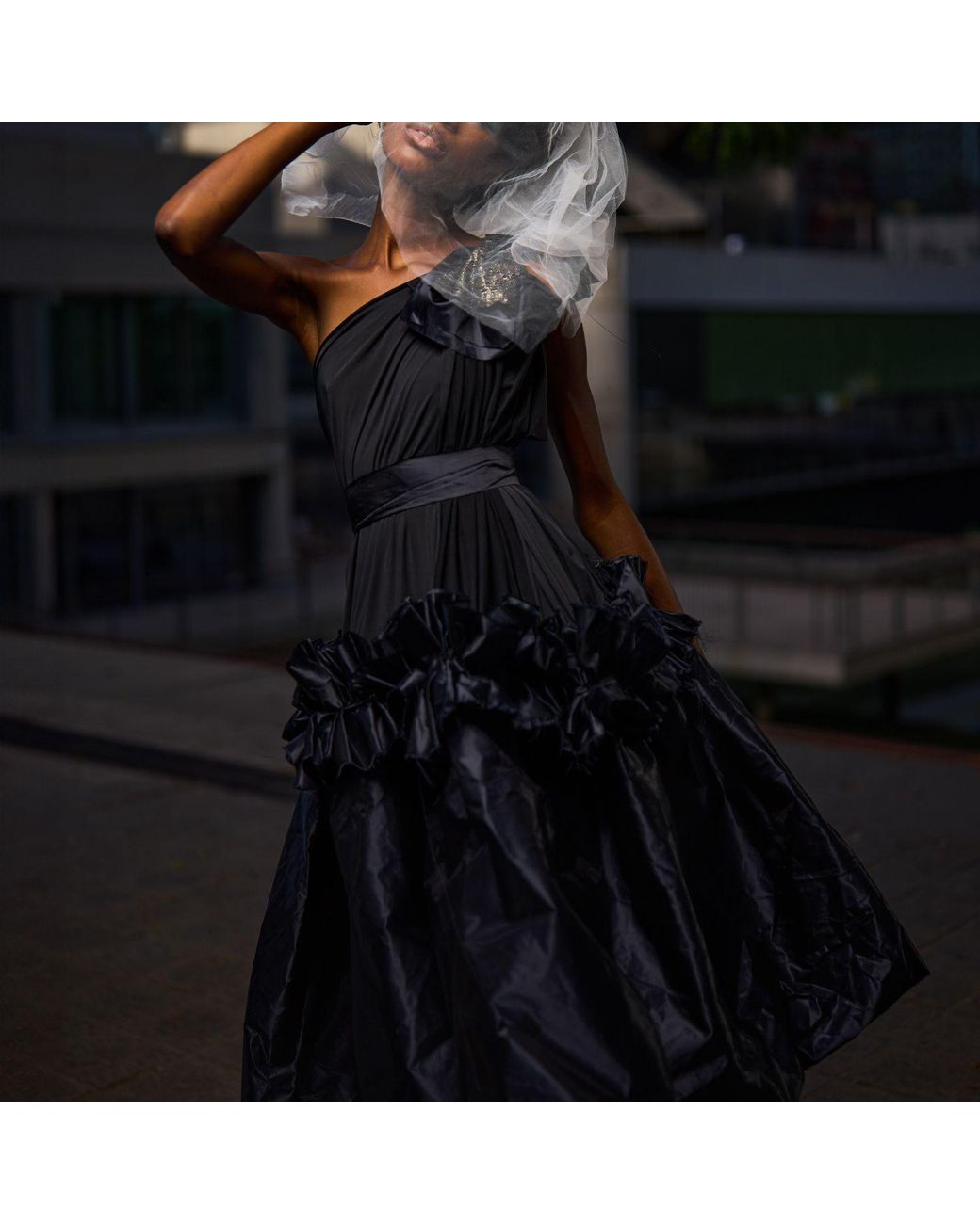 Miro Misljen Black One Shoulder Dress