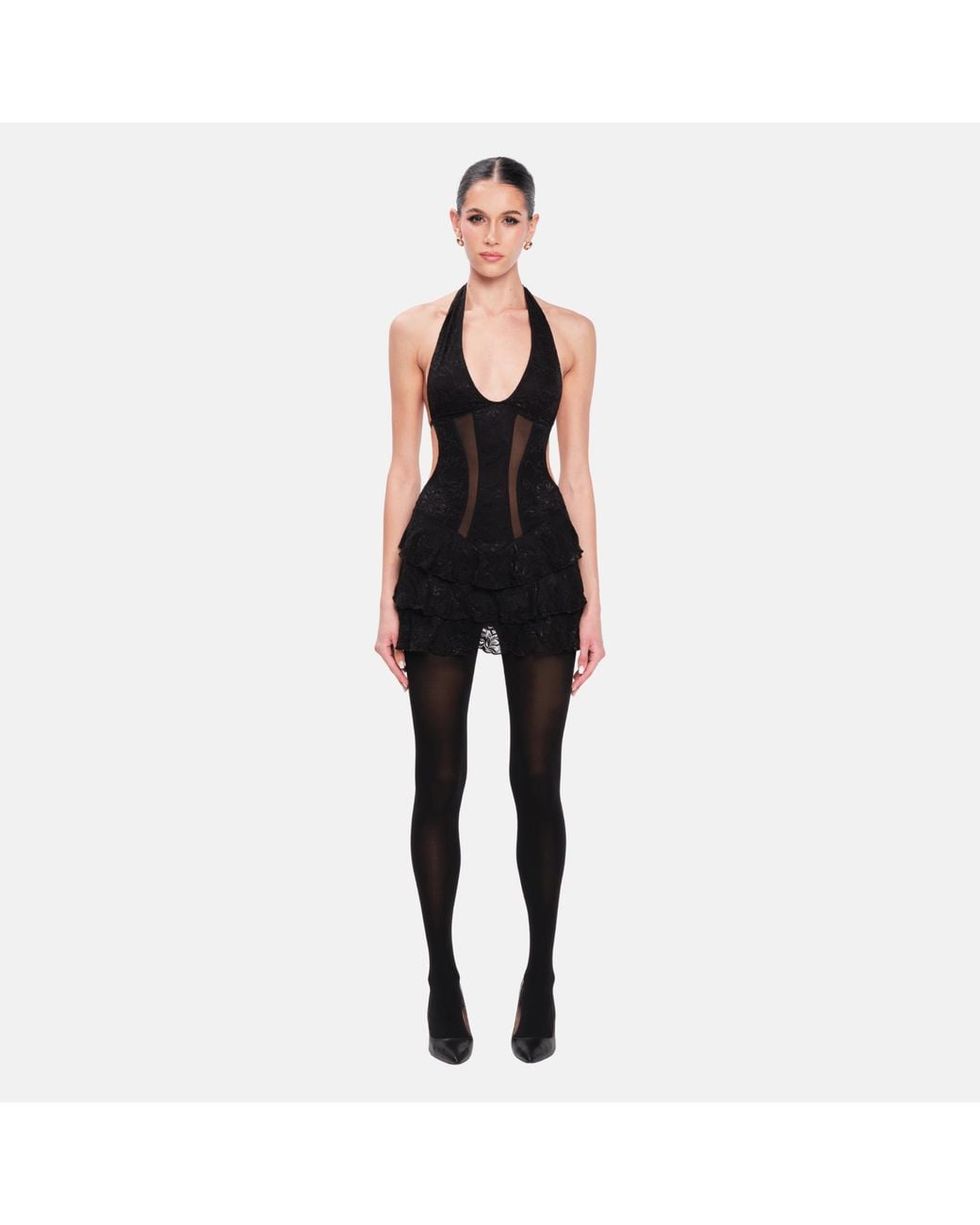 OW Collection Black Eleanor Mini Dress