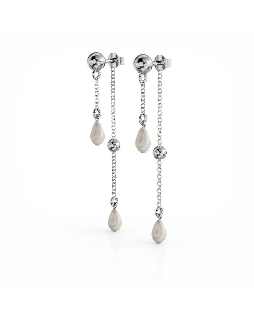 Linda Fiore White Ava Double Pearl Earring