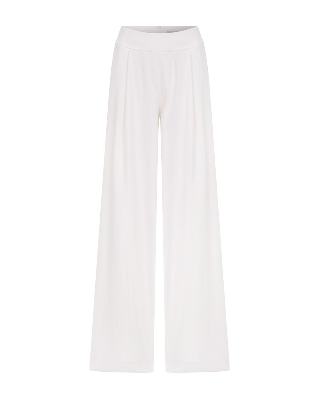 NAZLI CEREN White Mui Wide Leg Linen Trousers