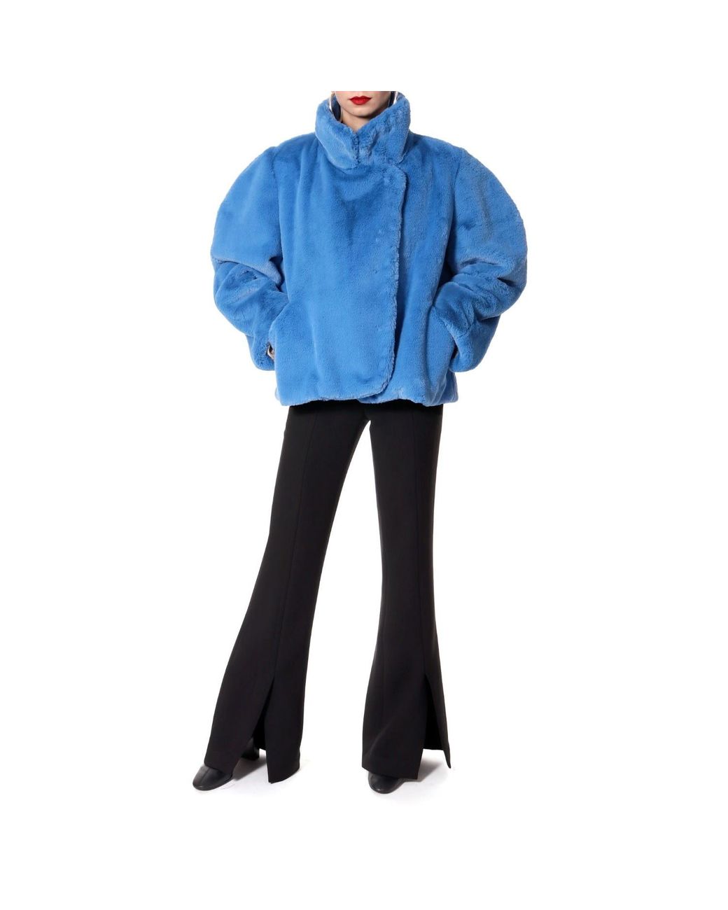 AGGI by HALEWSKI Blue Faux Fur Gigi Azure