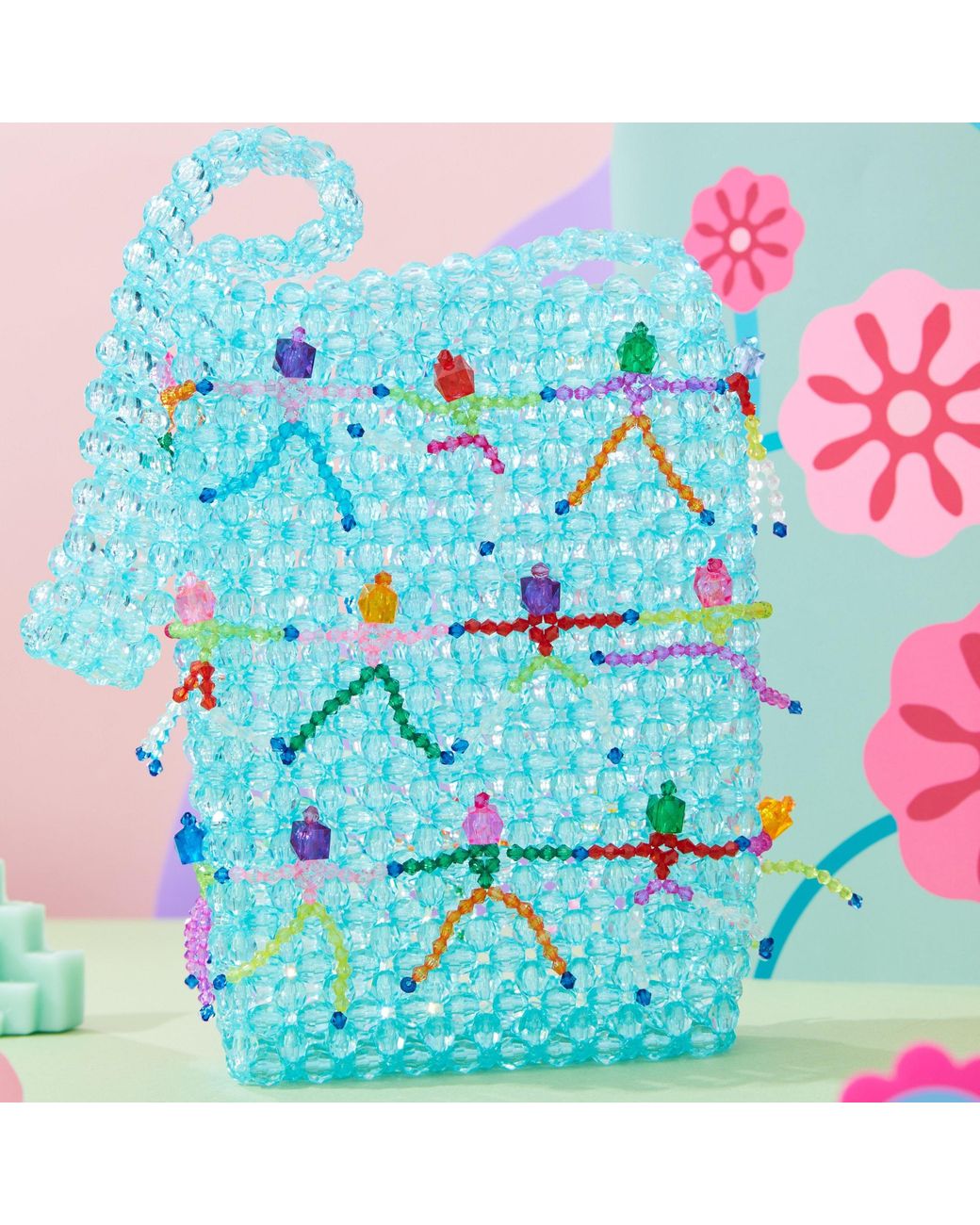 Tillie Beads Blue Mini Skeleton Bead Bag