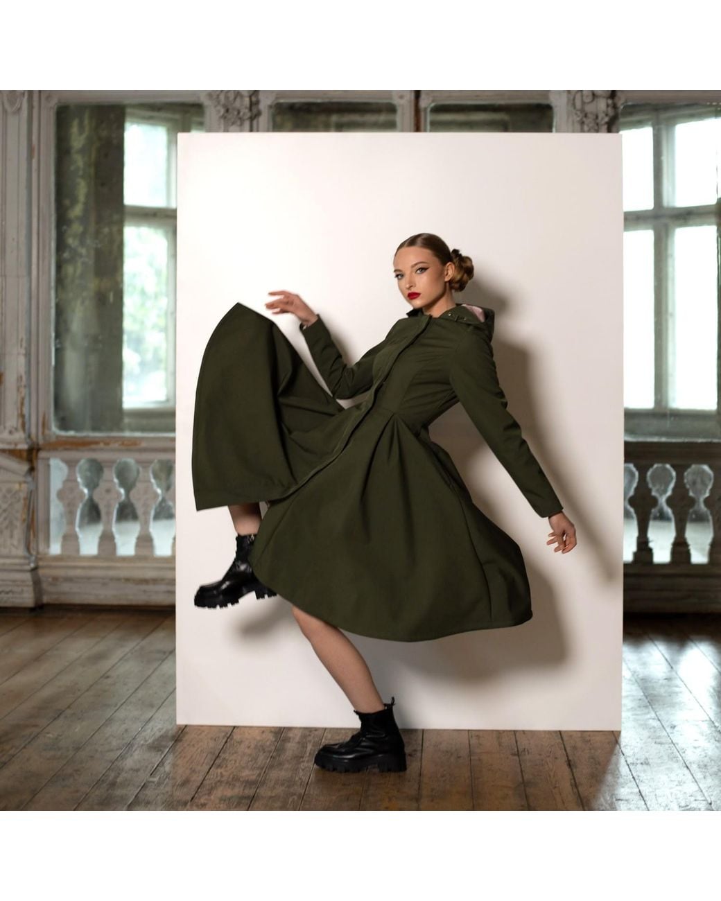 RainSisters Green Khaki Waterproof Coat For Moss