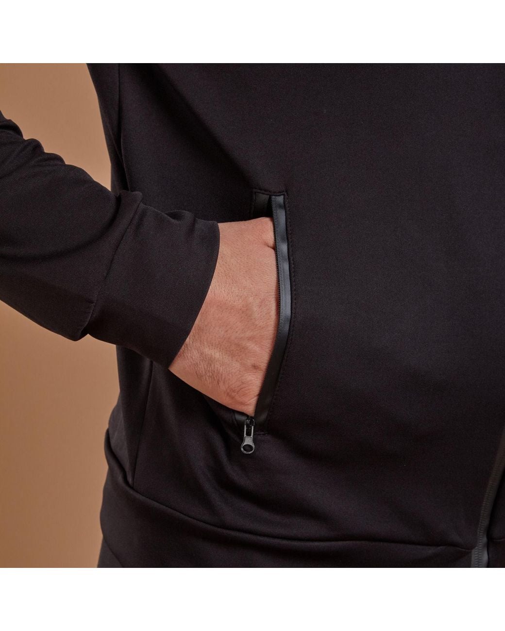 NUMBAT Black Performance Full Zip Jacket for men