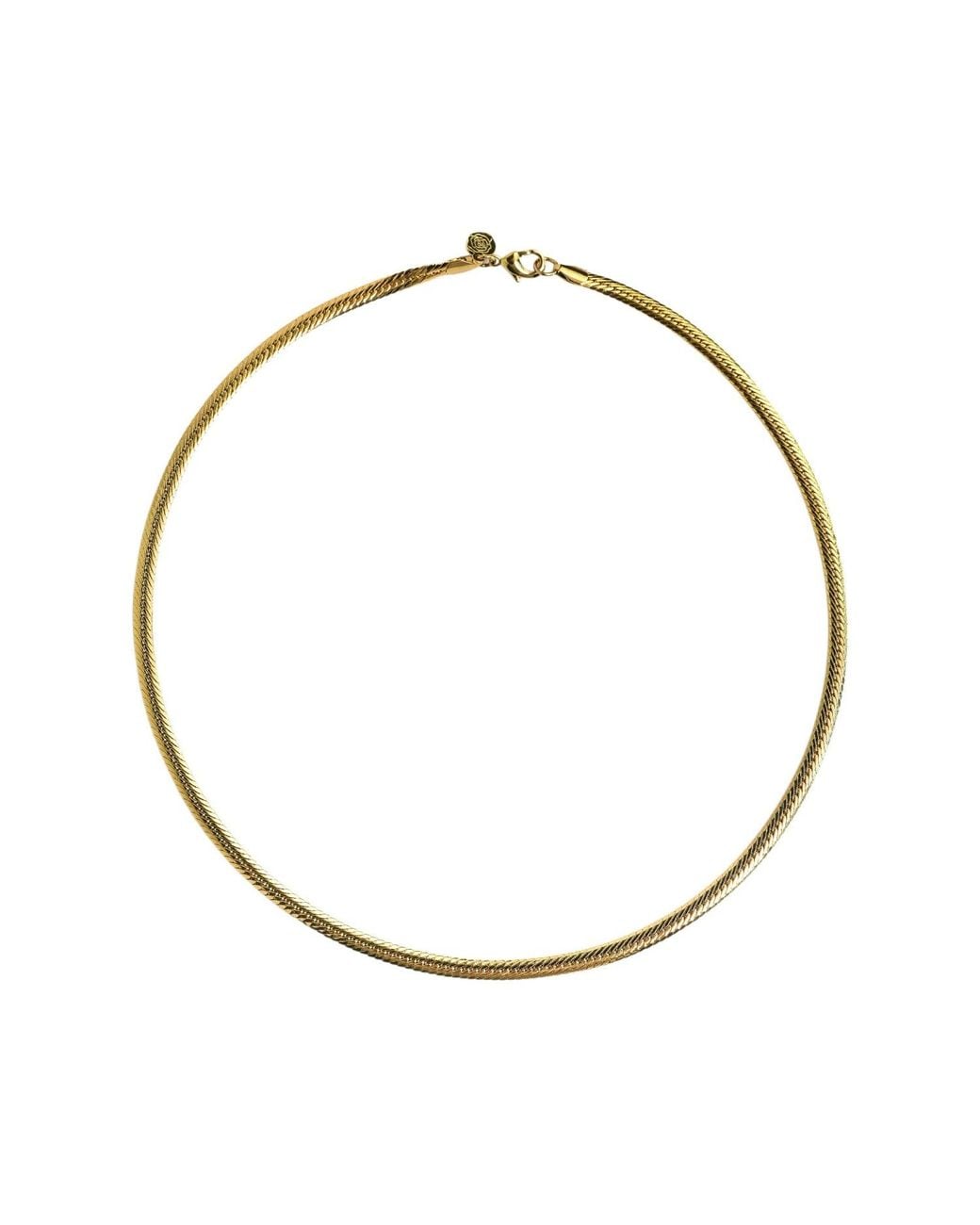 Miss Cecilia Metallic Herringbone Snake Chain Necklace