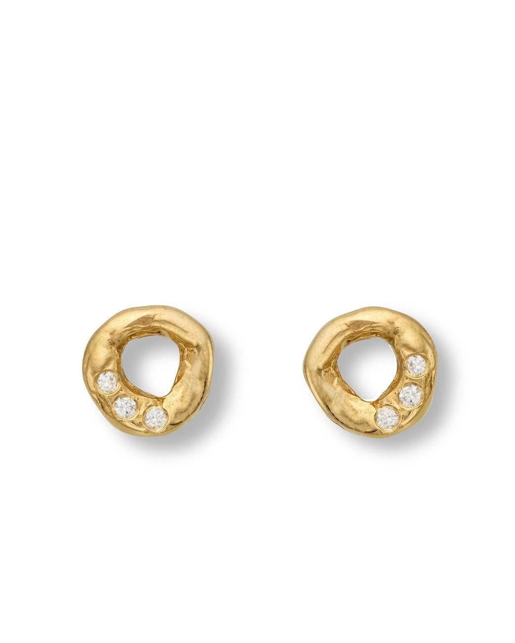 EVA REMENYI Metallic Aura Diamond Earrings 14K