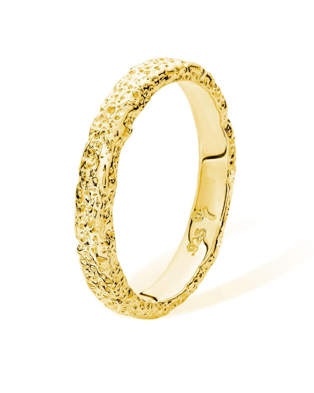 Lucy Quartermaine Metallic Slim Hula Ring In Gold Vermeil