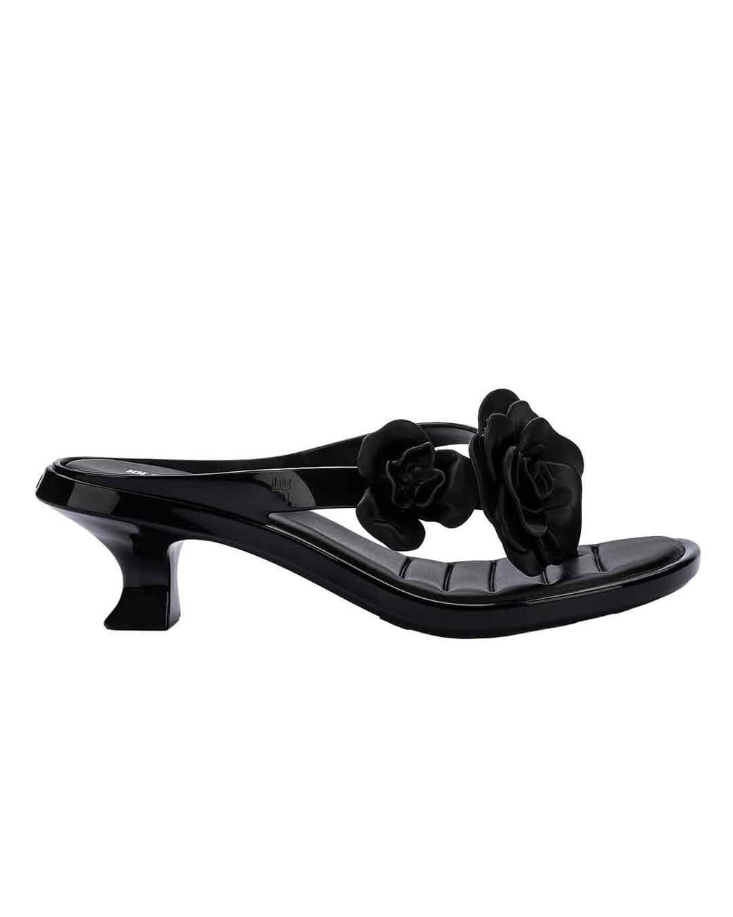 Melissa Black Thong Kitten Heel Petals