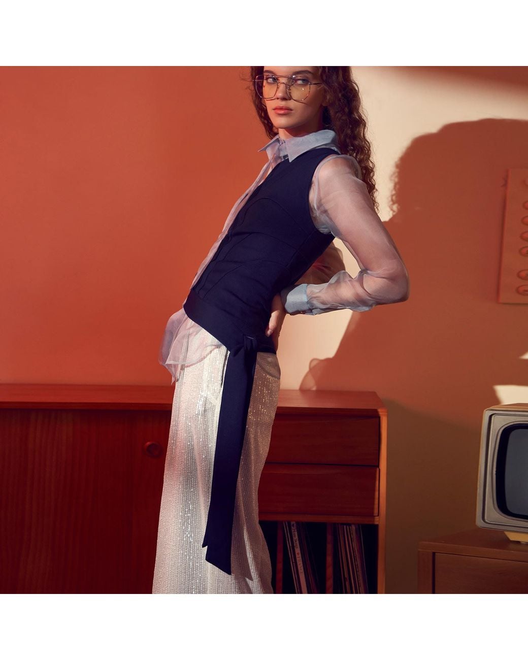 Emma Wallace Blue Dione Top