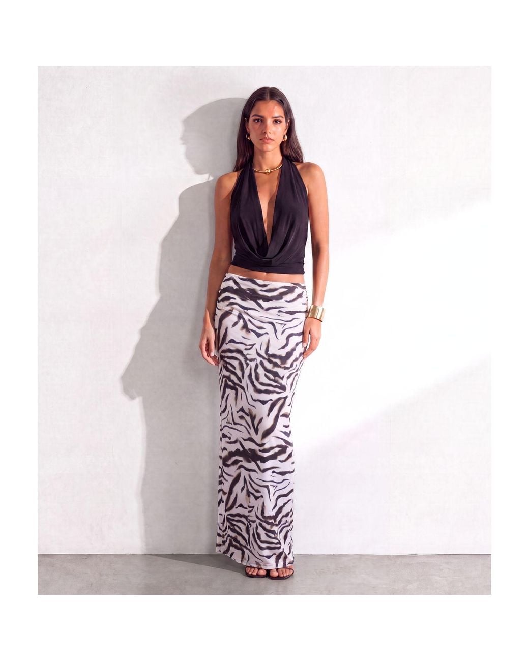 Alia Studio White Aura Maxi Skirt