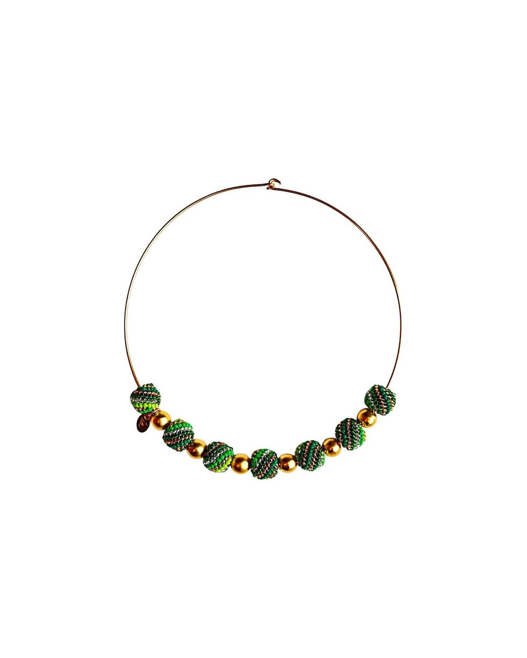 Iliana Arrazola Metallic Magical Ball Necklace, Glass Beads, Beaded Jewelry
