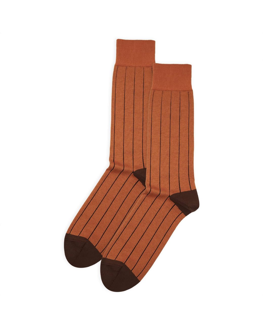 Peper Harow - Made in England Brown Pin Stripe Socks for men