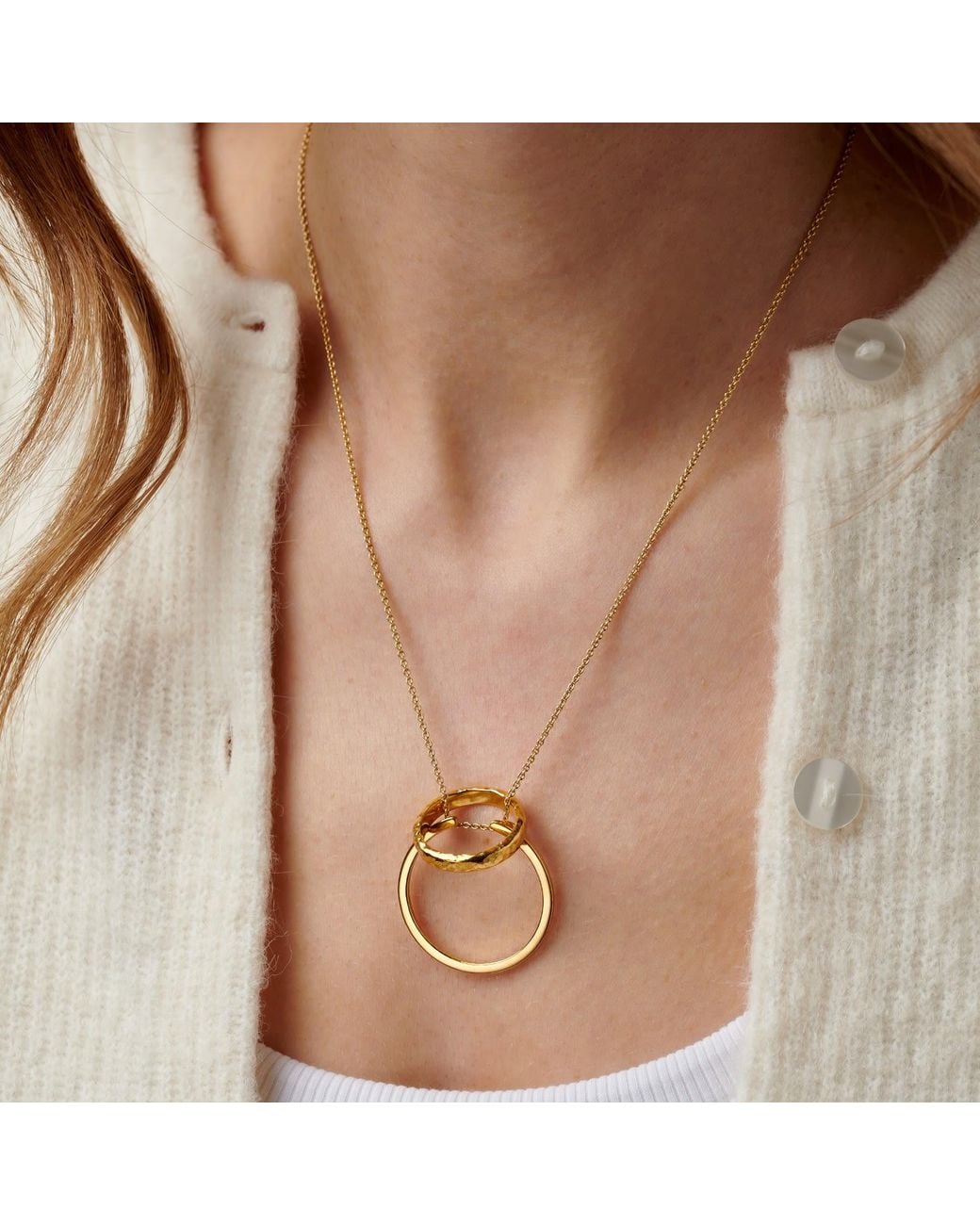 Posh Totty Designs Metallic Plated Circle Ring Holder Necklace