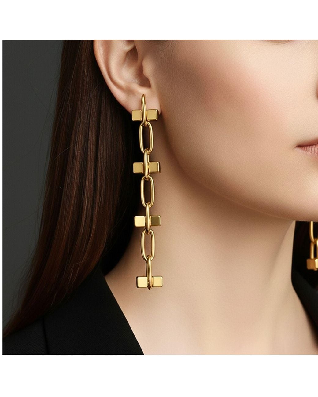 Jaredjamin Metallic Blockbuster Four Block Clip Earrings