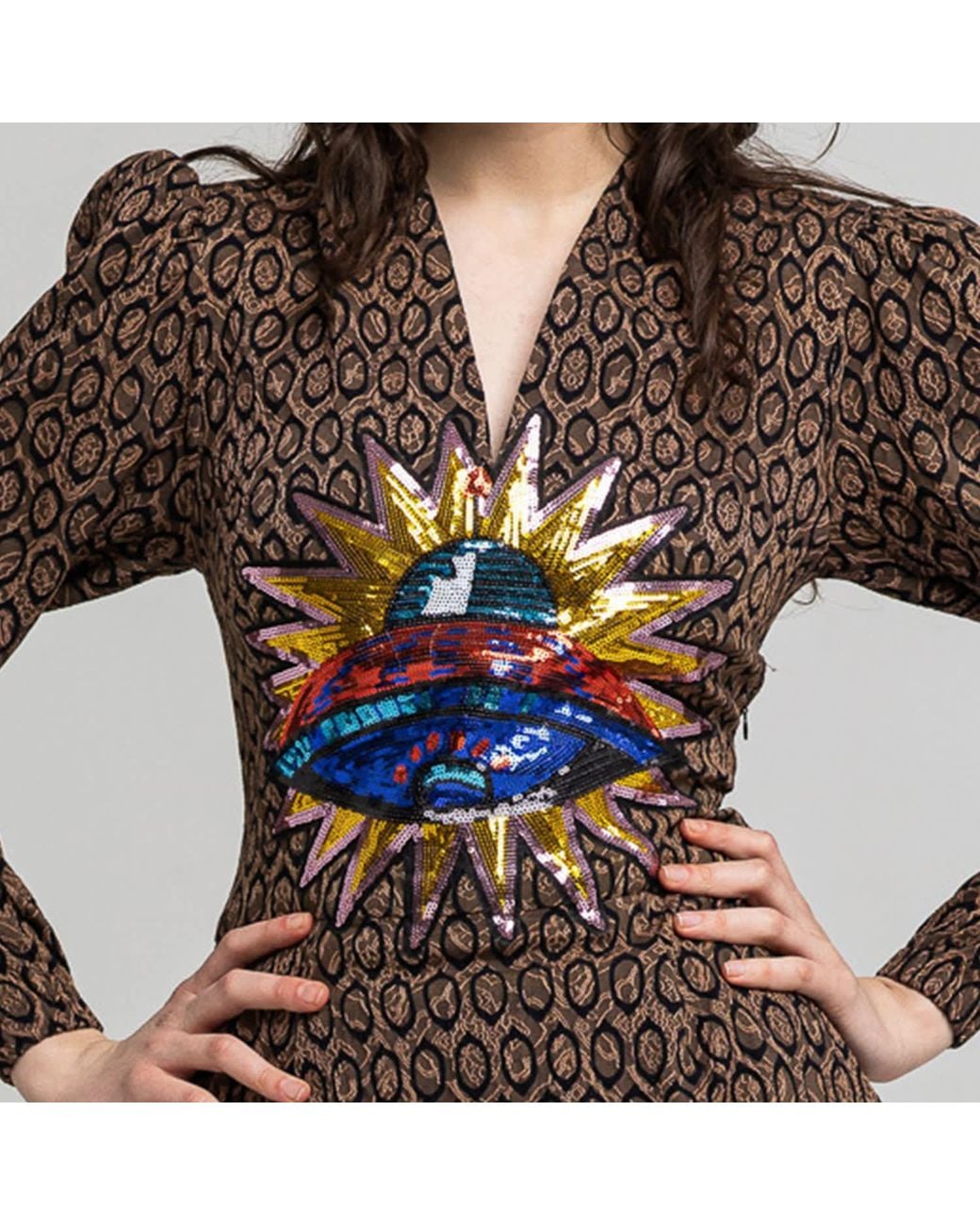 ARTISTA Brown Aurelia Midi Dress