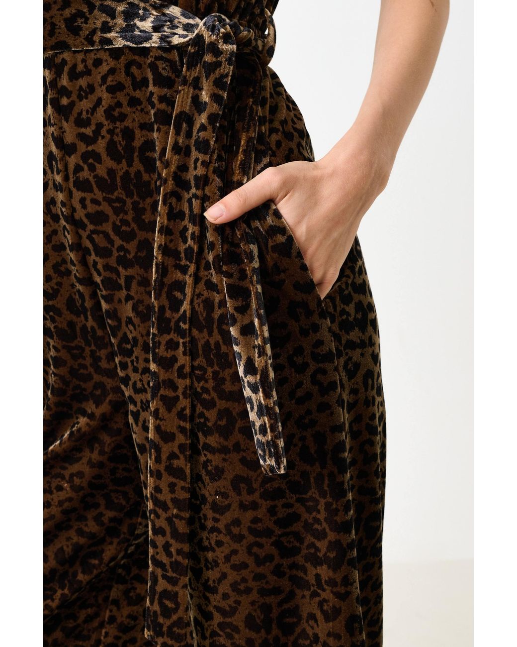 Louche Black Neutrals Tiffany Velvet Roar Jumpsuit