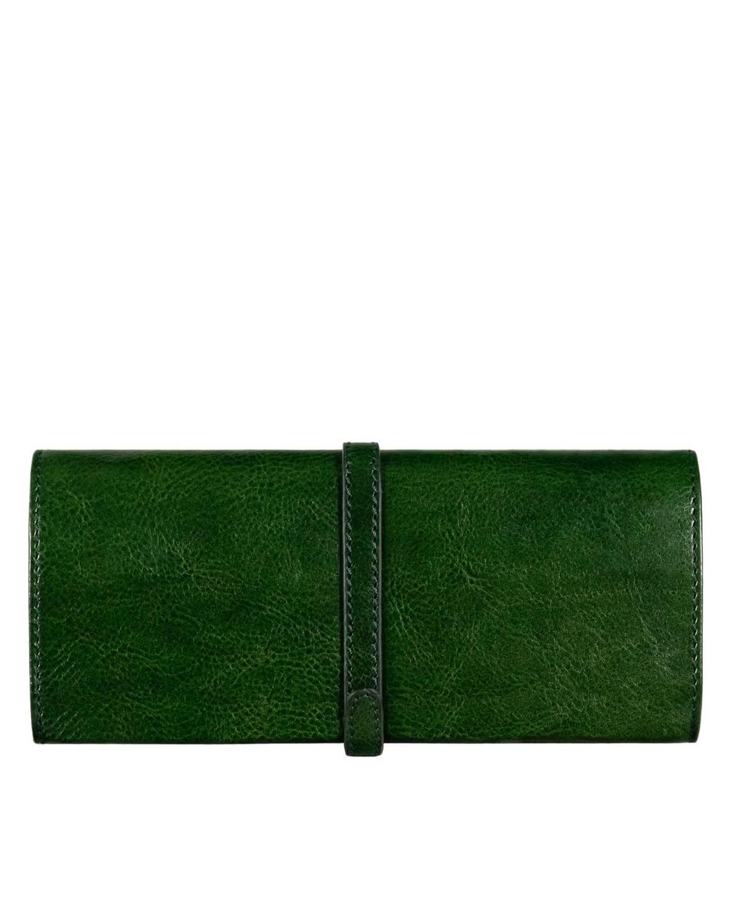 Time Resistance Green Leather Jewelry Case