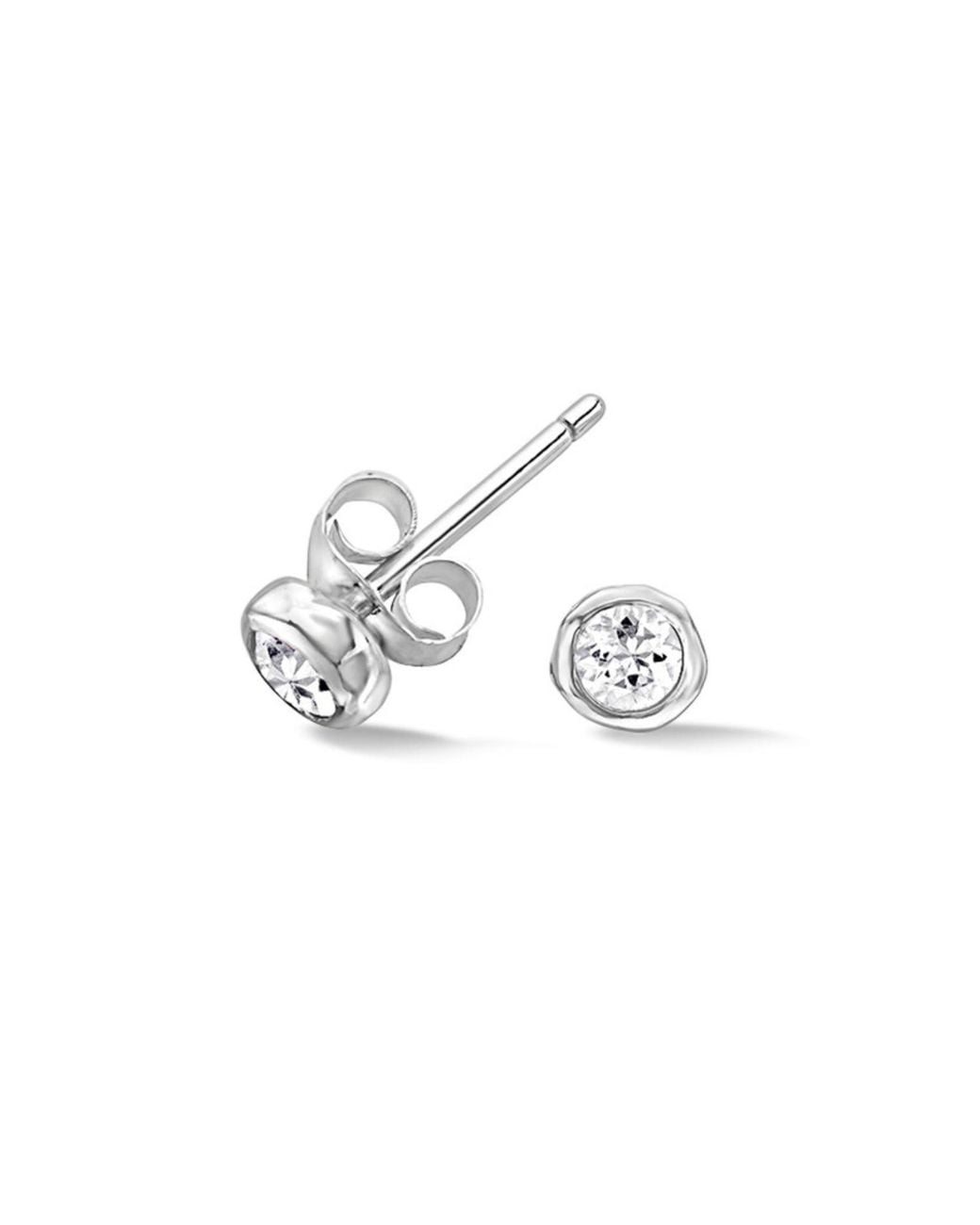 Dower & Hall White Sapphire Dewdrop Studs