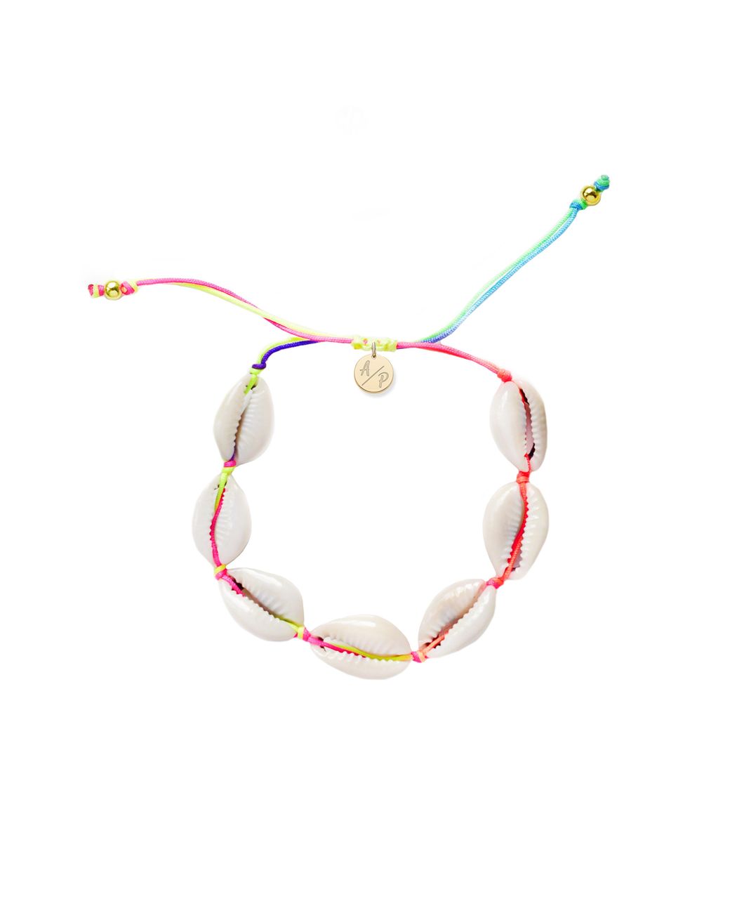 Adriana Pappas Designs Metallic Mini Natural Shell Bracelet On Colored Cord