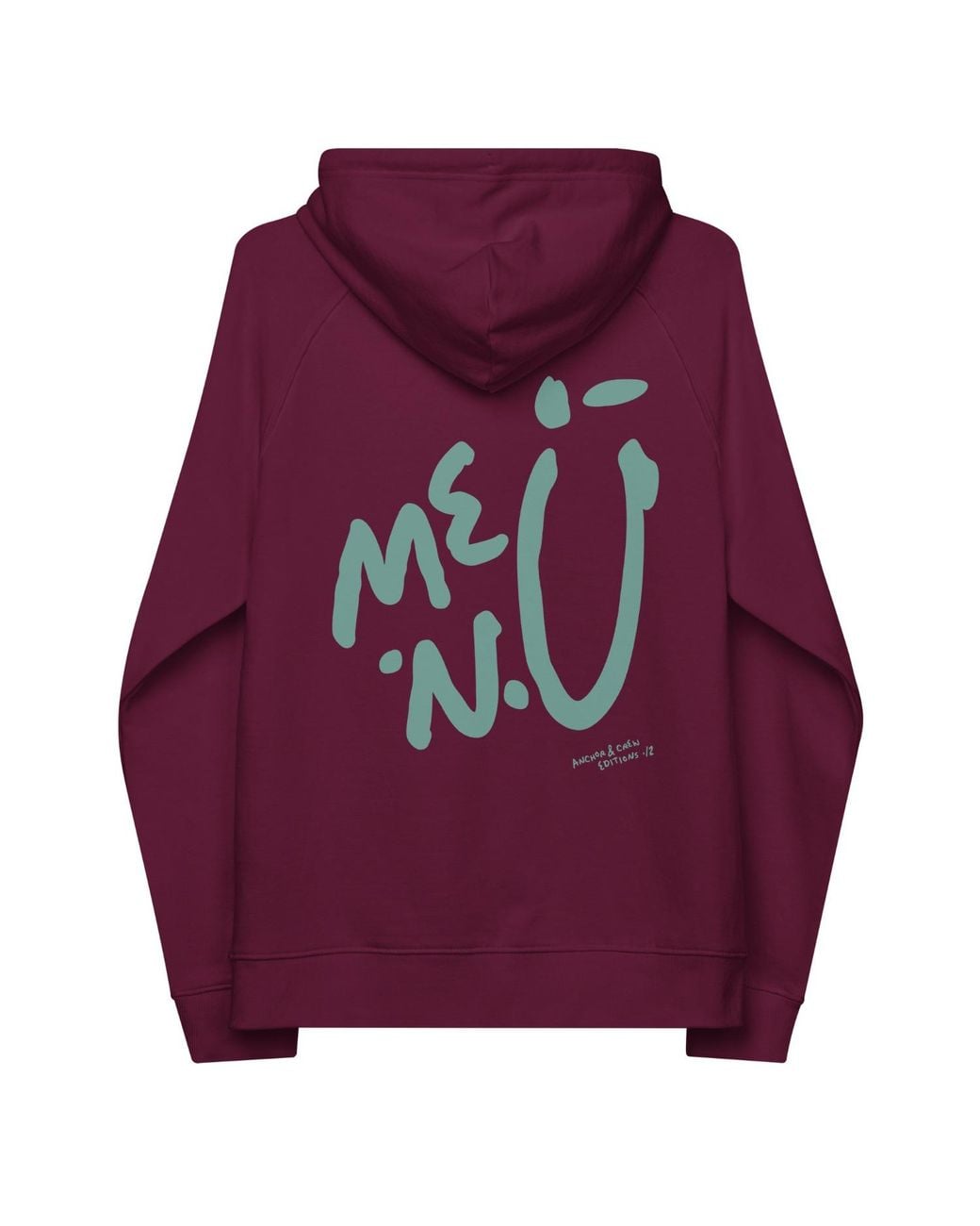 Anchor and Crew Purple Burgundy Twelve Me.N.U Editions Organic Cotton Hoodie