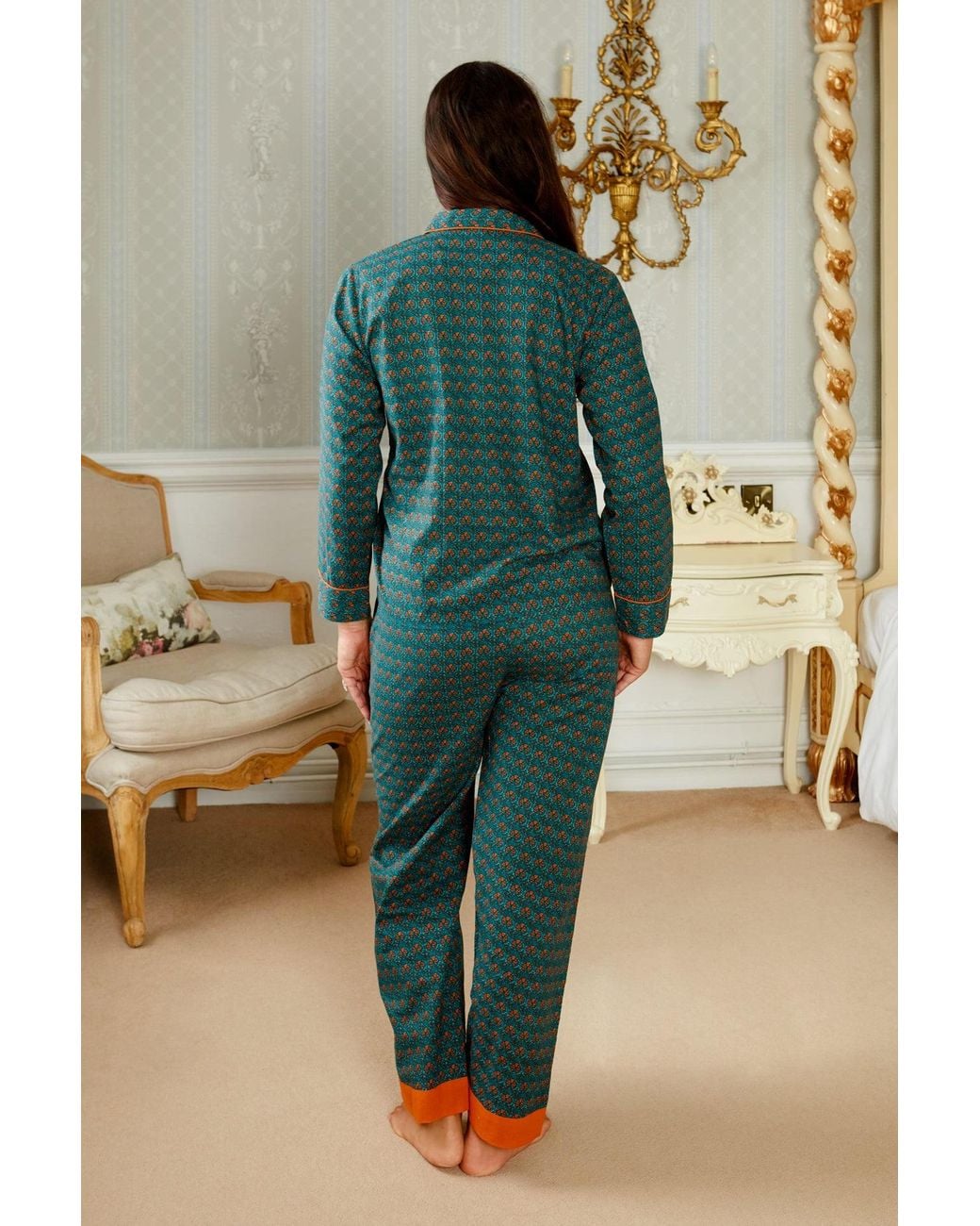 Inara Green Cinnamon Dusk Cotton Pyjamas